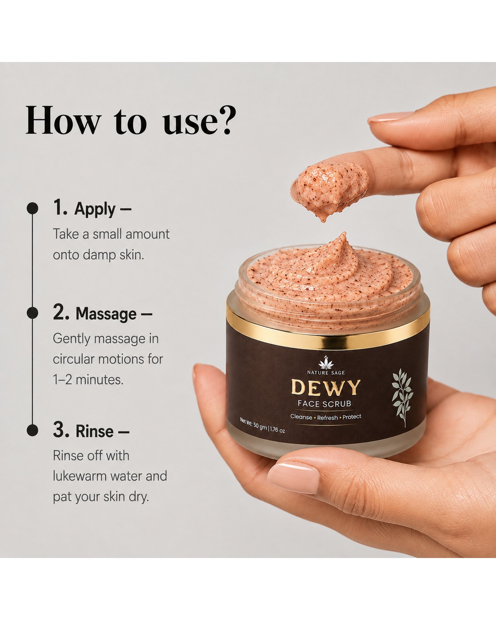 Nature Sage Dewy Face Scrub - how to use