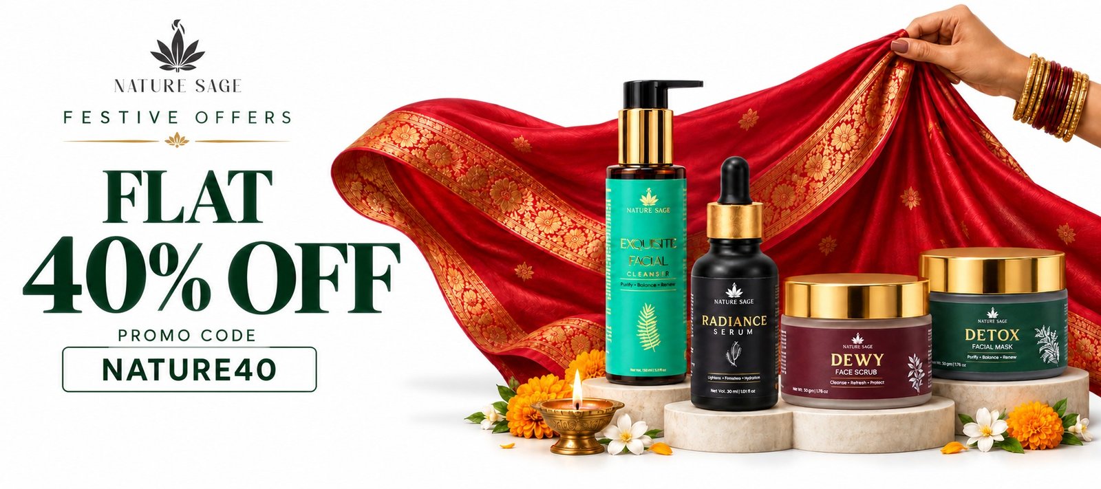 Nature Sage festive offer: flat 40% off with promo code NATURE40