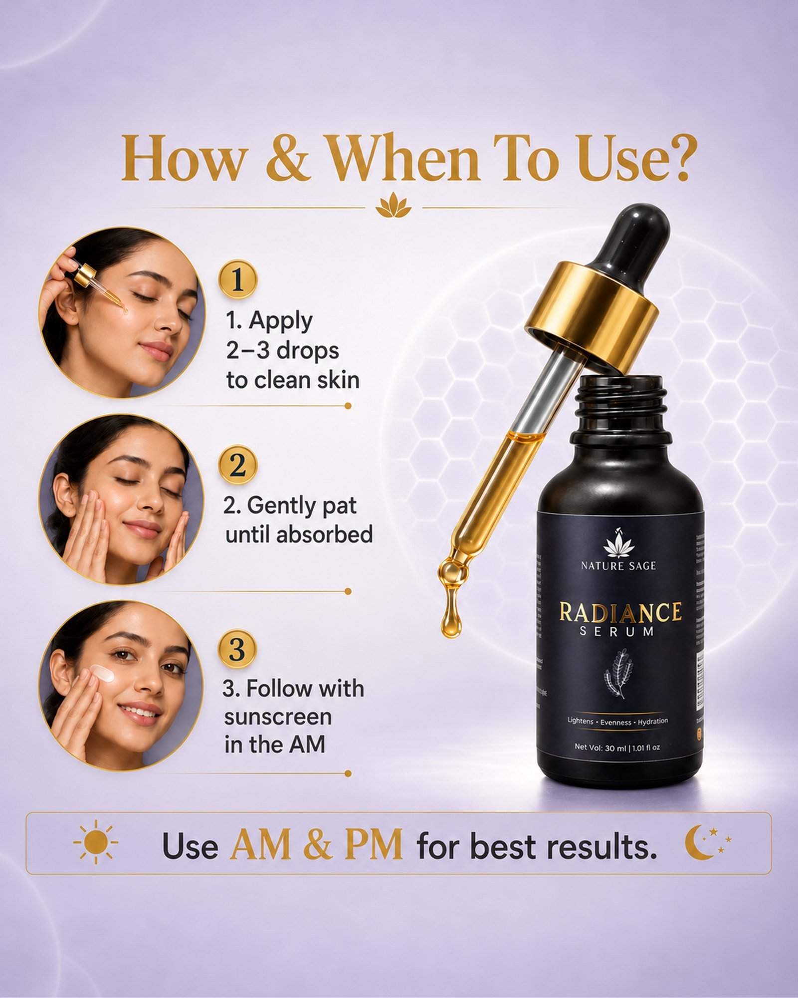 How to use Nature Sage Radiance Serum